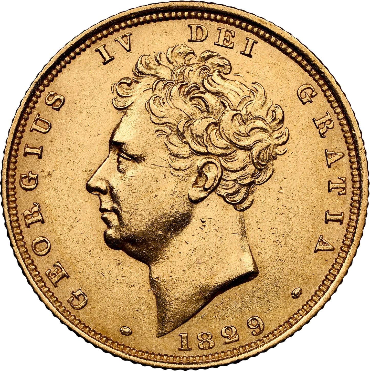 George IV 1829 Bare Head Full Sovereign