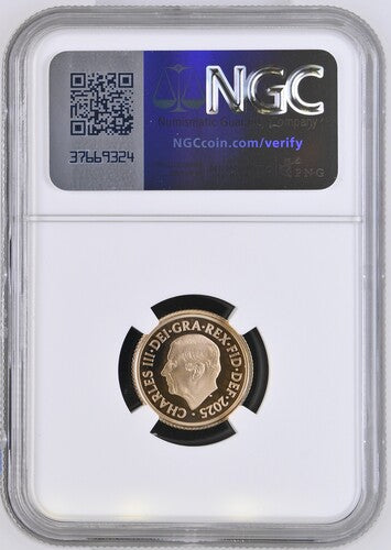 Charles III 2025 Royal Arms Proof Half Sovereign PF70 UC