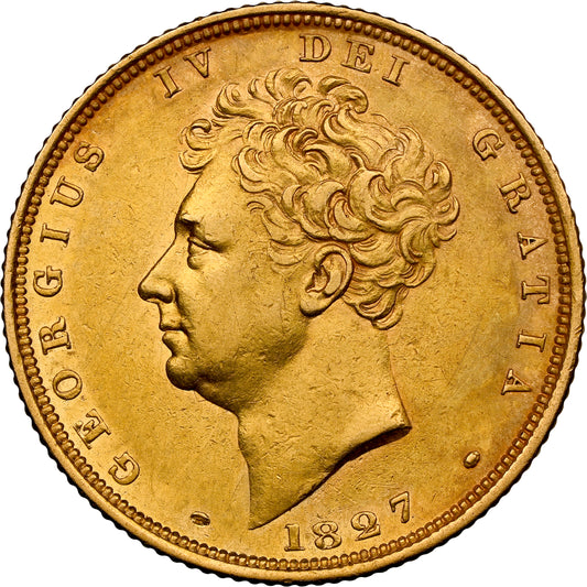 George IV 1827 Bare Head Full Sovereign