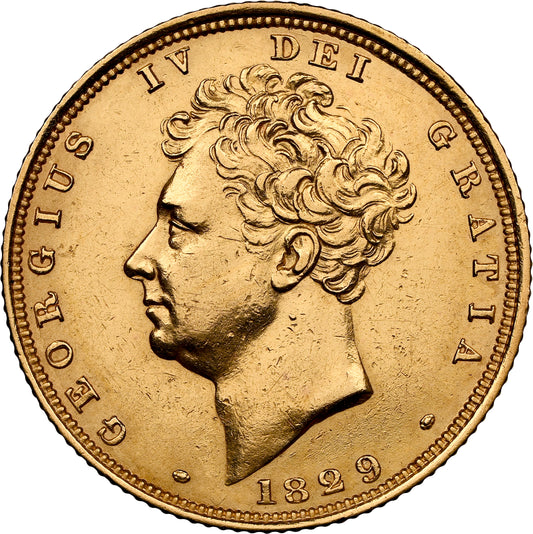 George IV 1829 Bare Head Full Sovereign