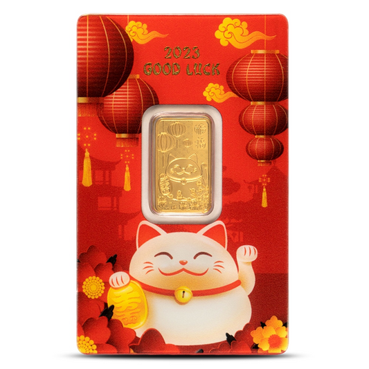 2023 Good Luck – 5g .999 Pure Gold Bar (Lucky Cat Limited Edition)