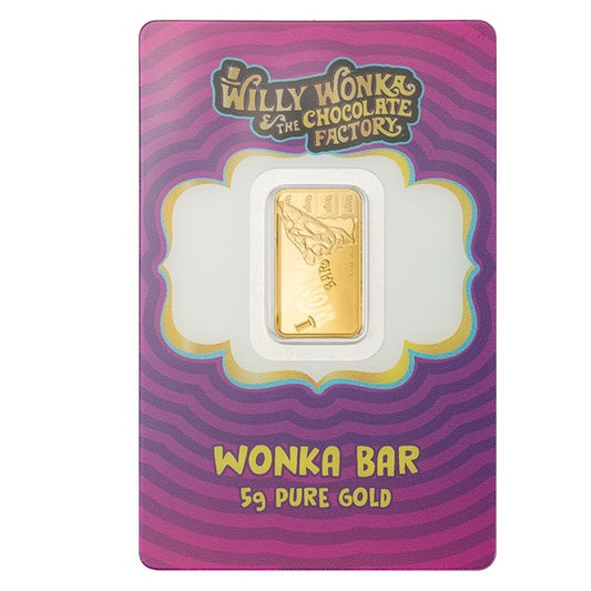 Willy Wonka® Golden Ticket (Pure Chocolate)  – 5g .999 Pure Gold Bar (Limited Edition Collectible)