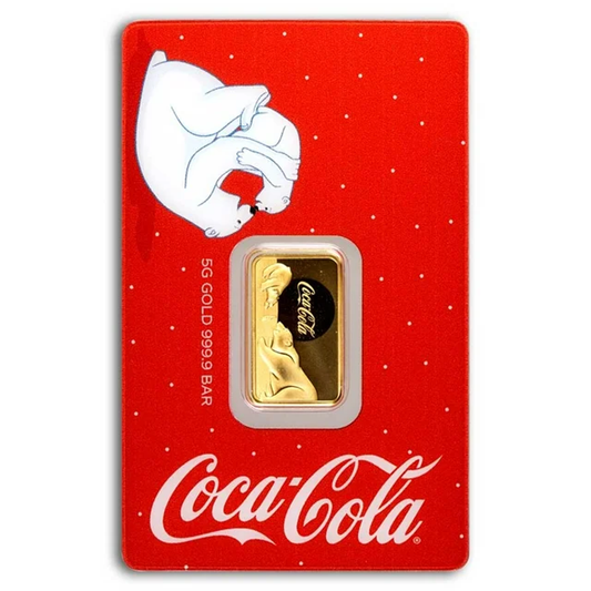 Coca-Cola® 5g .999 Pure Gold Bar – Limited Edition Collectible (Polar Bear Holiday Design)