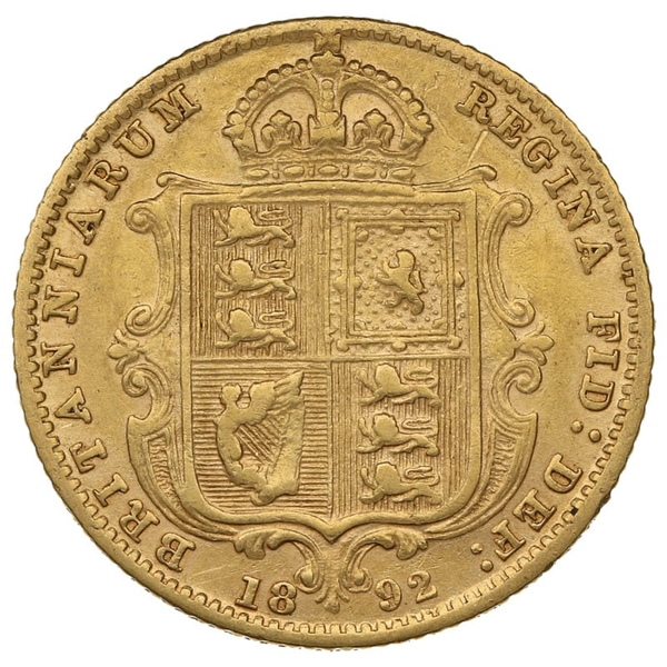 Victorian Shield back Half Sovereign
