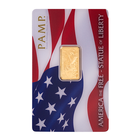 Statue Of Liberty - 5g .999 Pure Gold Bar (PAMP “America the Free” Edition