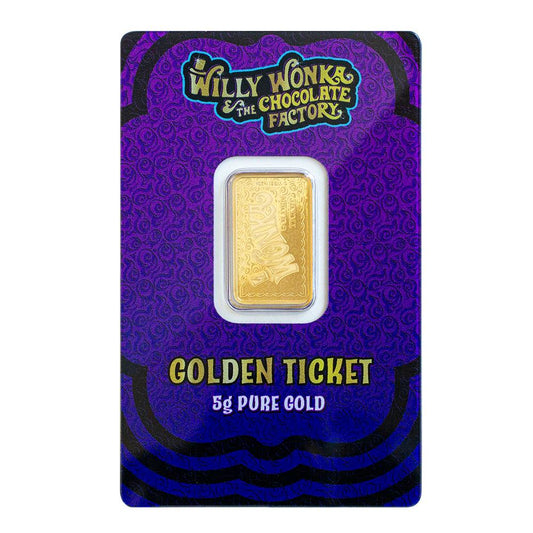 Willy Wonka® Golden Ticket – 5g .999 Pure Gold Bar (Limited Edition Collectible)